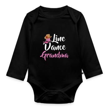 Line Dance Grand-mère Line Dancing Grand-mère Musique Country - Body Bébé bio manches longues - noir - Devant