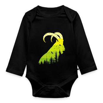 Capricorn - Organic Longsleeve Baby Bodysuit - black - Front