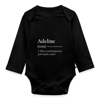 ADELINE 1. Comme une personne normale, juste beaucoup plus cool. - Body Bébé bio manches longues - noir - Devant