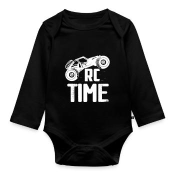 RC Time Remote Control Model Car - Organic Longsleeve Baby Bodysuit - black - Front