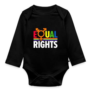 Equal Rights Gay Pride Rainbow Bisexual Love Lgbtq - Baby Bio-Langarm-Body - Schwarz - Vorne