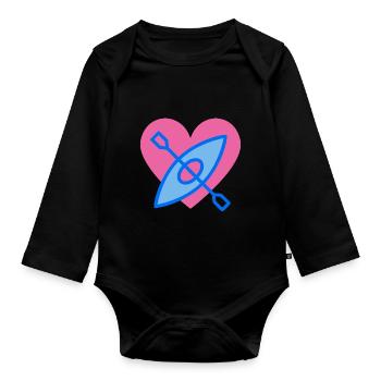 Herz Kanu Liebe - Baby Bio-Langarm-Body - Schwarz - Vorne