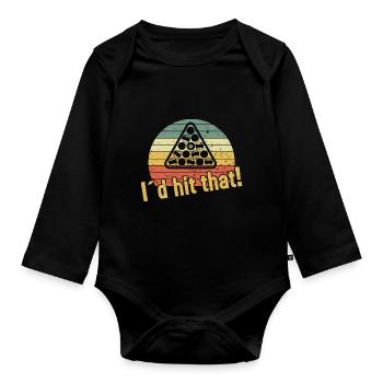 I´d hit that / Billiard Snooker - Baby Bio-Langarm-Body - Schwarz - Vorne