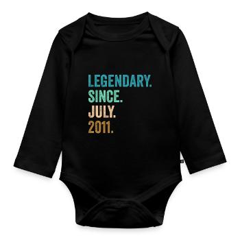 Legendary Since July 2011 11. Geburtstag - Baby Bio-Langarm-Body - Schwarz - Vorne