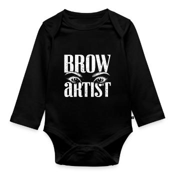 Make Up Artist Geschenk Beauty Brow Artist - Baby Bio-Langarm-Body - Schwarz - Vorne