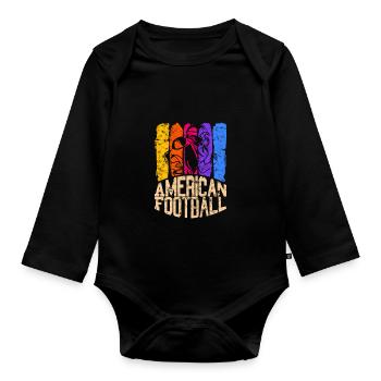 American Football Colour Widereceiver - Organic Longsleeve Baby Bodysuit - black - Front