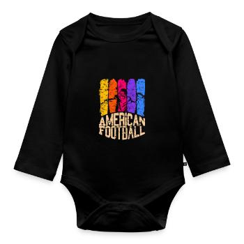 American Football Colour Quarterback - Organic Longsleeve Baby Bodysuit - black - Front