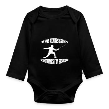 Fechten witziger Kampfsport lustige Fechter Spruch - Baby Bio-Langarm-Body - Schwarz - Vorne
