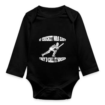 Cricket Saying Cricket Fan Team Cricket Gift - Organic Longsleeve Baby Bodysuit - black - Front
