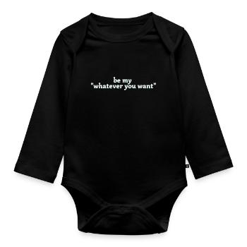 sois mon ce que tu veux - Body Bébé bio manches longues - noir - Devant