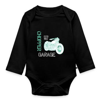 Bikers, motorcyclists - Organic Longsleeve Baby Bodysuit - black - Front