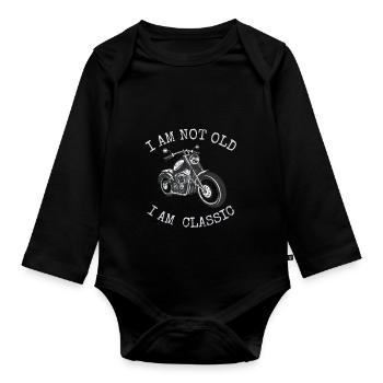 I'm not old but a classic - Organic Longsleeve Baby Bodysuit - black - Front
