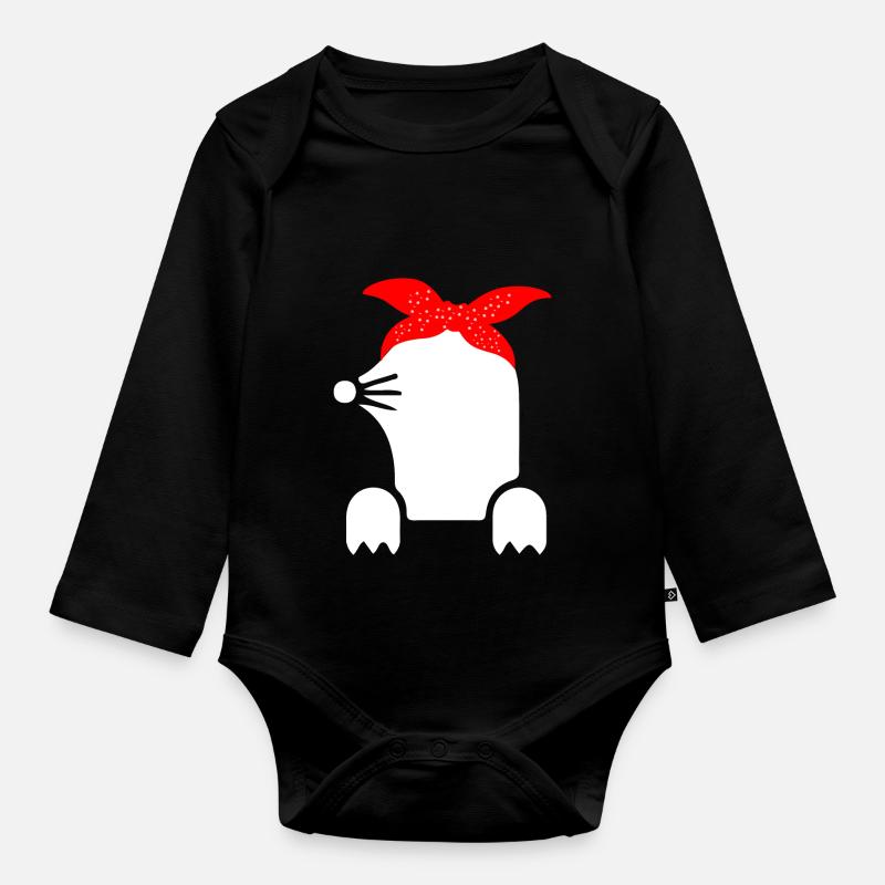Der Maulwurf - Baby Bio-Langarm-Body - Schwarz