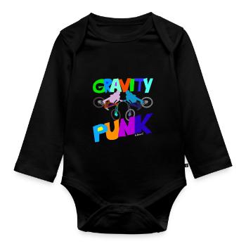 Gravity-bikeart und lifestyle - Baby Bio-Langarm-Body - Schwarz - Vorne