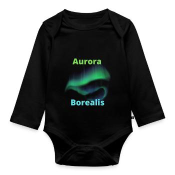 Aurora Borealis - Baby Bio-Langarm-Body - Schwarz - Vorne