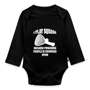 Squash Racquetball Game Racquetball Squash Player - Organic Longsleeve Baby Bodysuit - black - Front