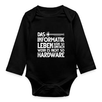 Informatiker Informatik Programmierer Nerd Geek - Baby Bio-Langarm-Body - Schwarz - Vorne