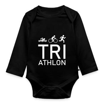 triathlon - Body Bébé bio manches longues - noir - Devant
