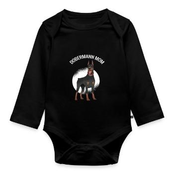 Doberman Maman Chien Chien Chien Propriétaire Chien Ami - Body Bébé bio manches longues - noir - Devant