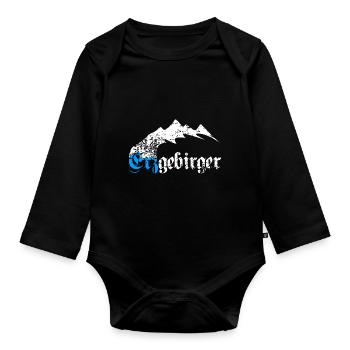 Erzgebirge Heimat Liebe Wandern - Baby Bio-Langarm-Body - Schwarz - Vorne