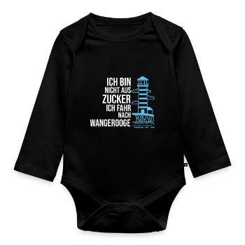 Wangerooge Norddeutschland Seefahrer Geschenk - Baby Bio-Langarm-Body - Schwarz - Vorne