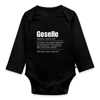 Geselle 2023 Geselle Geselle bestanden Geschenk - Baby Bio-Langarm-Body - Schwarz - Vorne