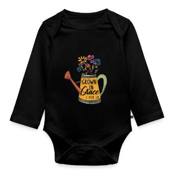 Church Religion Catholic Catholic Jesus Christ - Organic Longsleeve Baby Bodysuit - black - Front