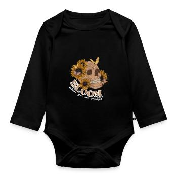 bloom where you are planted Rainbow Blooms - Organic Longsleeve Baby Bodysuit - black - Front