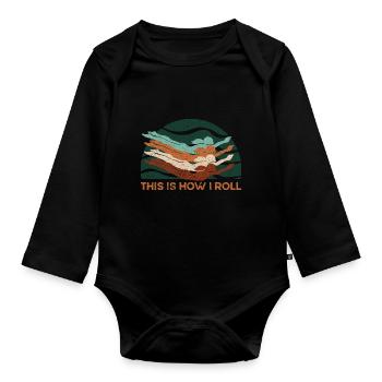 Swimmers Swimming 50 meters track Breaststroke - Organic Longsleeve Baby Bodysuit - black - Front