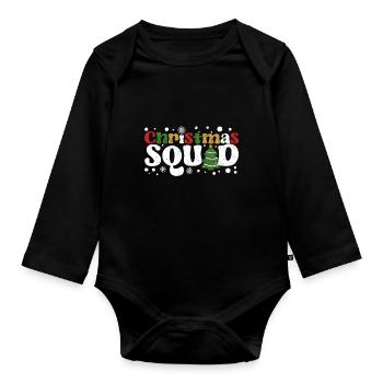Escouade de Noël Père Noël Famille Matching - Body Bébé bio manches longues - noir - Devant