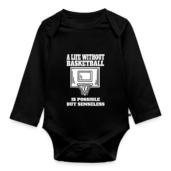 Basketball Basketball Basketball Lovers Club - Organic Longsleeve Baby Bodysuit - black - Front