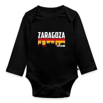 Saragosse Espagne - Body Bébé bio manches longues - noir - Devant