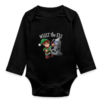 The Angry Elf About Expensive Gas Christmas - Organic Longsleeve Baby Bodysuit - black - Front