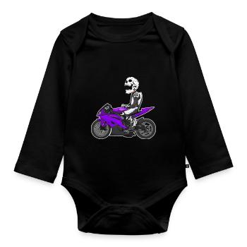 Motorcycle Lifestyle / Motorrad / Motorräder biker - Baby Bio-Langarm-Body - Schwarz - Vorne