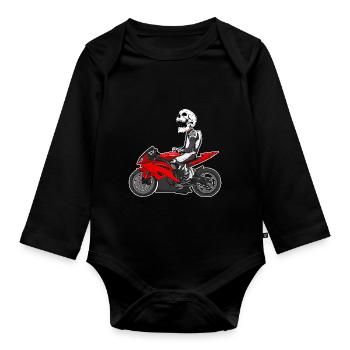 Motorcycle Lifestyle / Motorcycle / Motorcycle biker - Organic Longsleeve Baby Bodysuit - black - Front
