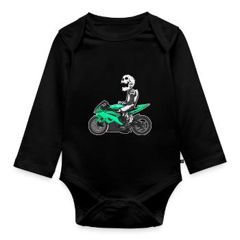 Motorcycle Lifestyle / Motorcycle / Motorcycle biker - Organic Longsleeve Baby Bodysuit - black - Front