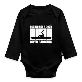 I Could Use A Good Paddling Canoe Rowing Paddling - Baby Bio-Langarm-Body - Schwarz - Vorne