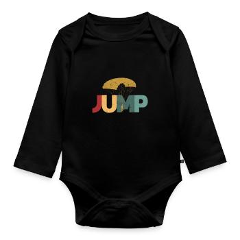 Jump Skydiving Love Base Jumping Fall - Organic Longsleeve Baby Bodysuit - black - Front