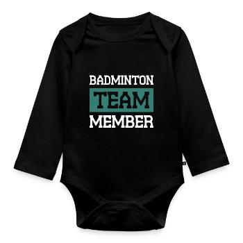 Équipe de badminton - Body Bébé bio manches longues - noir - Devant