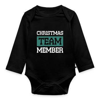 Christmas Team - Organic Longsleeve Baby Bodysuit - black - Front