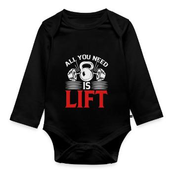 Training - Baby Bio-Langarm-Body - Schwarz - Vorne