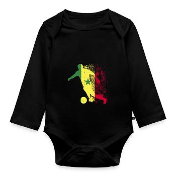 Nationalmannschaft Senegal Fußball Weltmeister - Baby Bio-Langarm-Body - Schwarz - Vorne