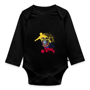 Nationalmannschaft Equador Fußball Weltmeister - Baby Bio-Langarm-Body - Schwarz - Vorne