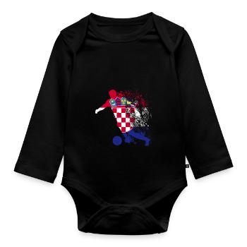 Équipe nationale Croatie Coupe du monde - Body Bébé bio manches longues - noir - Devant