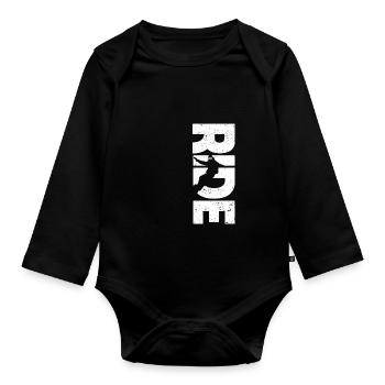 RIDE Snowboard Lovers Snowboarders Winter Sports - Organic Longsleeve Baby Bodysuit - black - Front