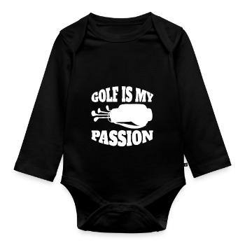 Golf Golfschläger Spruch Golfball Golfspielerin - Baby Bio-Langarm-Body - Schwarz - Vorne