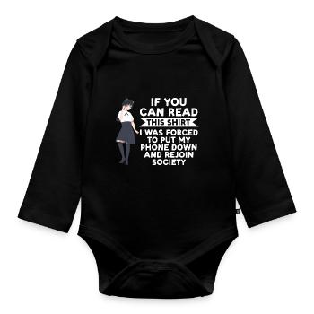 Anime merch Anime Anime Merchandise Geschenk - Baby Bio-Langarm-Body - Schwarz - Vorne