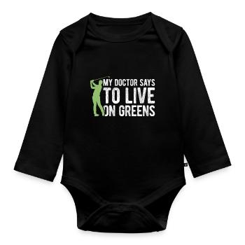 Golfplatz zum Golfen Golf - Baby Bio-Langarm-Body - Schwarz - Vorne