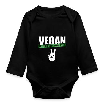Vegan Beste Entscheidung ever - Baby Bio-Langarm-Body - Schwarz - Vorne