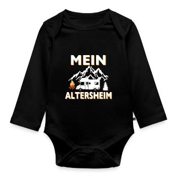 Mein Altenheim ist überall - Baby Bio-Langarm-Body - Schwarz - Vorne